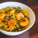 Cajunshrimp kale quinoa bowl