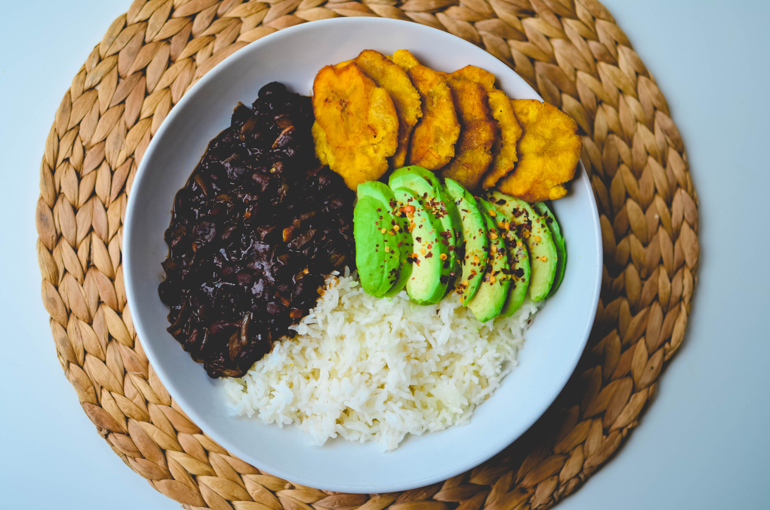 quick-vegan-haitian-style-white-rice-black-bean-sauce-and-fried