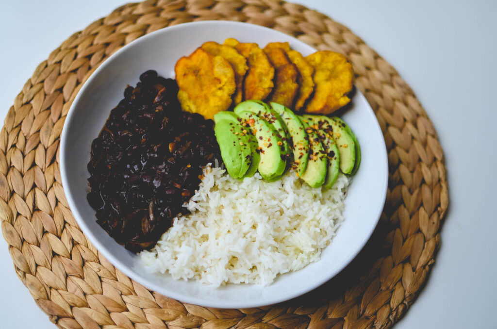 side view of the haitian style rice bowl