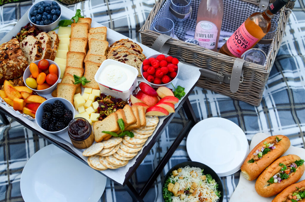 Picnic spread close up